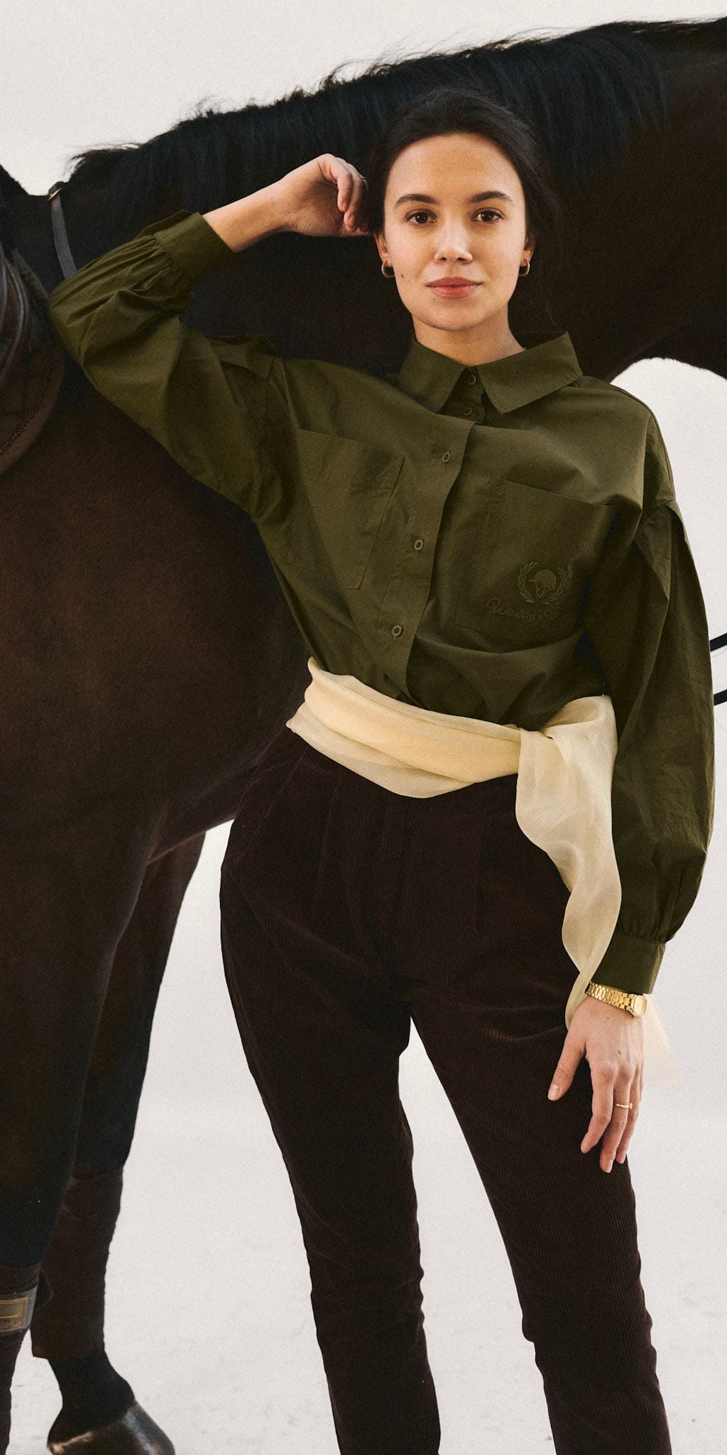 Countryside chic / Shirt classic green