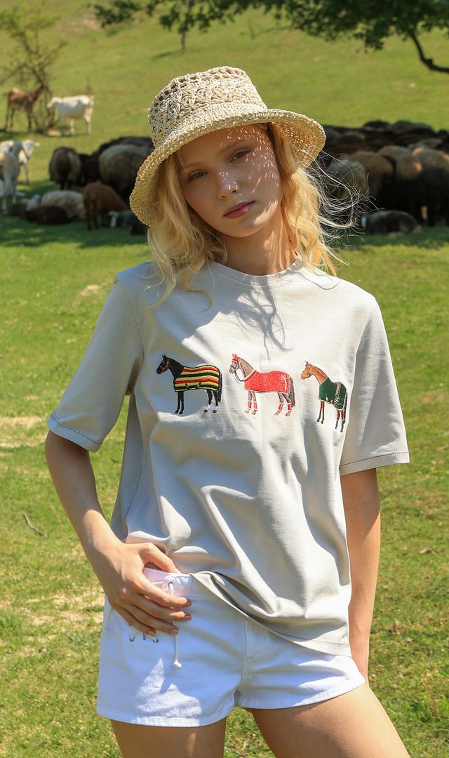 Футболка 3 in a row, колір беж - Зображення 3